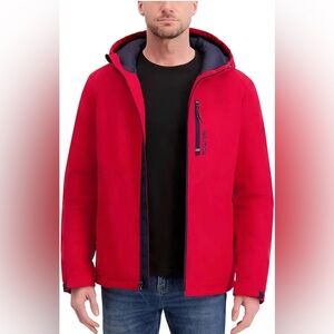 Nautica Men's Red Hooded Jacket - Medium